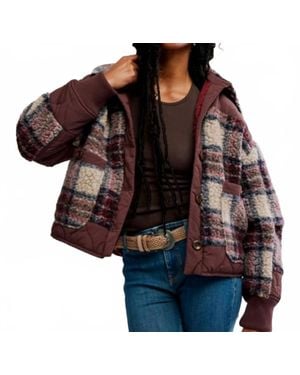 Free People Sana Quilted Bomber Jacket - Brown