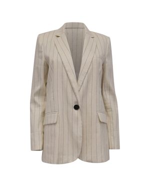 Vanessa Bruno Tilia Striped Single-Button Blazer - Natural