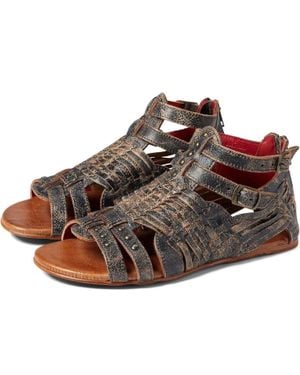 Bed Stu Bed Stu Claire Iii Sandals Lux Leather Slip-On Strappy Zap778 - Brown