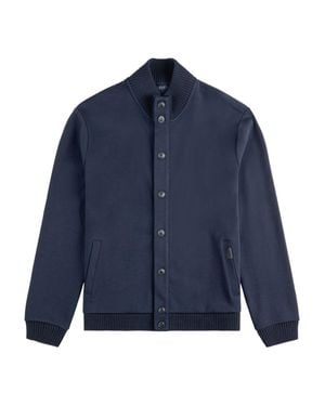 Fay High Collar Ribbed Jacket - Blue