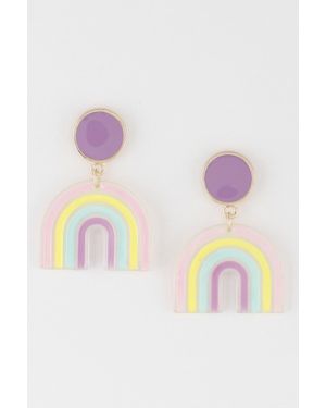 Fashnzfab Mini Arch Earrings - Pink