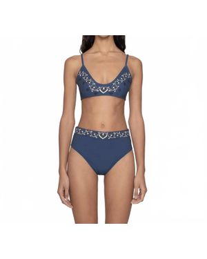 Sea Blaise Print Bikini Top - Blue