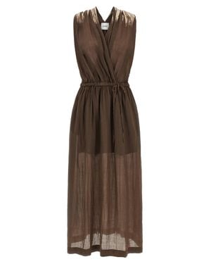 Nude Tencel Long Dress - Brown