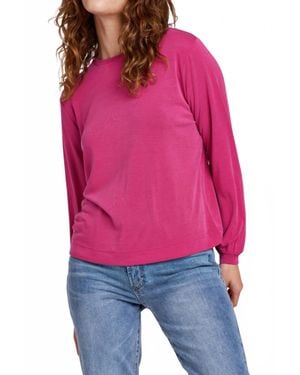 Another Love Long Sleeve Crewneck Top - Red