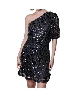 Design History Sequin One Sleeve Dress - Black
