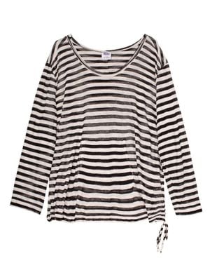Always for Me Striped Active Hooded Top - Black