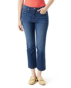 Sam Edelman Linnie Kick Flare Jeans Denim High Rise Crop Fts1216 - Blue