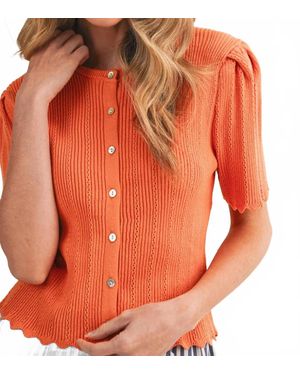 ..,merci The Ivy Pointelle Knit Cardigan - Orange