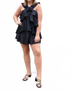 By Together Luca Tiered Mini Dress - Black