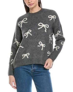 Cece Ribbon Jacquard Pullover - Gray