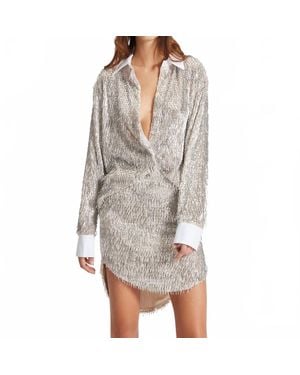 Theo the Label Kleio Sequin Skirt - Gray