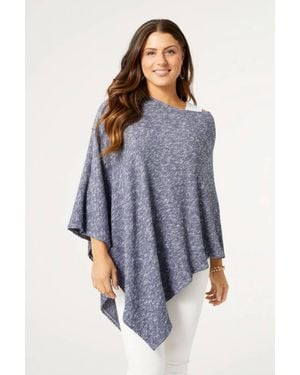 Coco + Carmen Selene Supersoft Ribbed Poncho - Blue