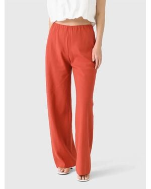 Vince Cotton-Blend High-Waist Bias Pant - Red