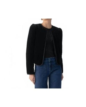Sanctuary Quilted Velvet Jacket - Black