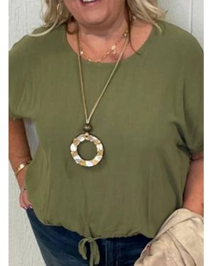 Umgee Basic Short Sleeve Top - Green