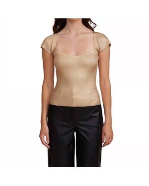 Lucy Paris Ryan Knit Short Sleeve Top - Black