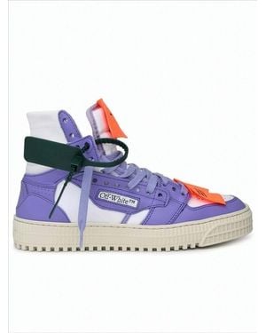 Off-White c/o Virgil Abloh High-Top Sneakers With Bold Motifs And Unique Accents - Blue