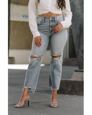 Eunina Art Deco High Rise Jean - Gray