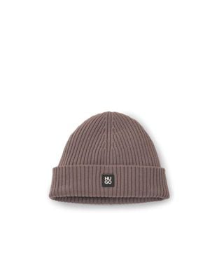 HUGO Virgin-Wool Beanie With Stacked Logo - Brown
