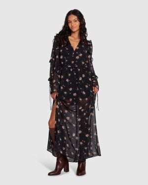Belle & Bloom Come As You Are Floral Maxi Dress - Black