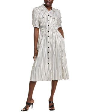 Ba&sh Lovely Linen-Blend Shirtdress - Gray