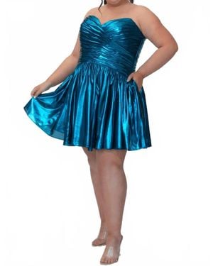 Sydney's Closet Strapless Homecoming Prom Dress - Blue