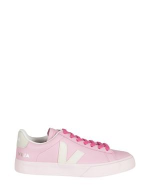 Veja Campo Leather Side-Logo Leather Sneakers - Pink