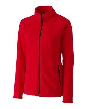 Clique Ladies' Summit Microfleece Hybrid Full Zip Jacket - Red