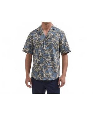 Bugatchi Jackson Floral Camp Shirt - Blue
