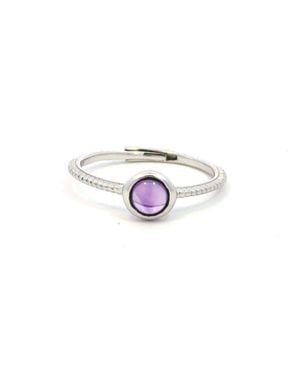 AAMIAA Color Candy Collection Ring With 5Mm Round Amethyst - White