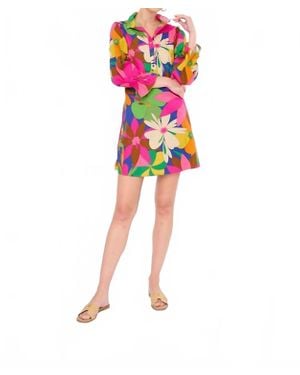 Flora Bea Adelina Button Front Dress - Red