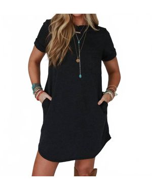 Three Bird Nest On The Daily Pocket Tee Mini Dress - Black