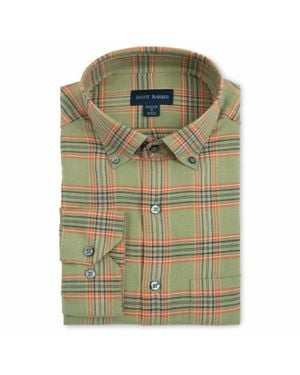 Scott Barber Lightweight Flannel Sport Shirt - Green