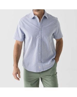 Fair Harbor Seersucker Button Up Shirt - Blue
