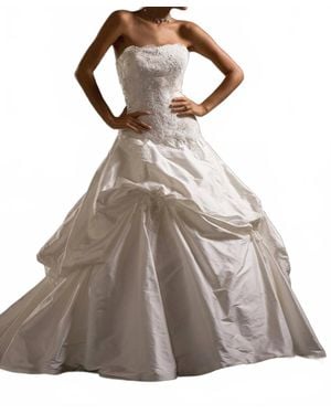 Justin Alexander Strapless Sweetheart Wedding Gown - Brown