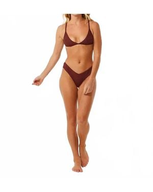 Rip Curl Premium Surf Fixed Triangle Bikini Top - Brown