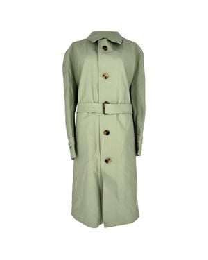 Maison Margiela Single-Breasted Belted Coat - Green