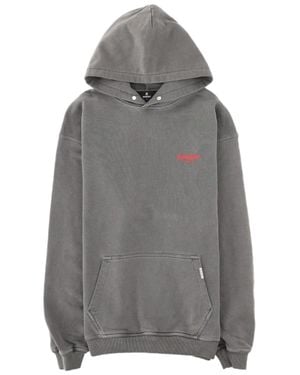 Represent Track Relaxed Fit Washed Cotton Hoodie - Gray