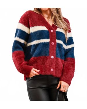 DAZE Bleeker Fuzzy Cardigan - Red