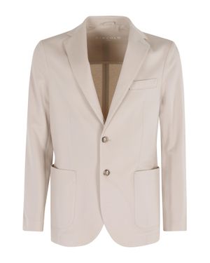 Circolo 1901 Sand Premium Patch Pocket Button Cuffs Cotton-Blend Blazer - Natural