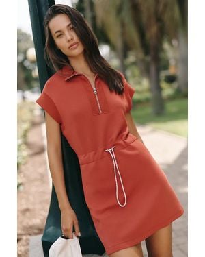 Varley Avaya Half-Zip Mini Dress - Red