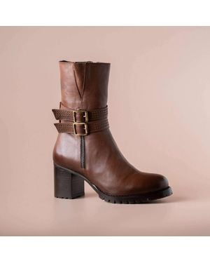 Eric Michael Mariska Mid Calf Boots - Brown