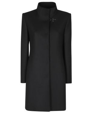 Fay Virginia High Neck Virgin Wool-Blend Coat - Black