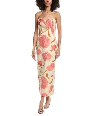 Lela Rose Draped Bust Sheath Dress - Red