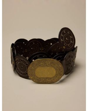 Lucky Brand Studded Circle Disc Belt - Brown