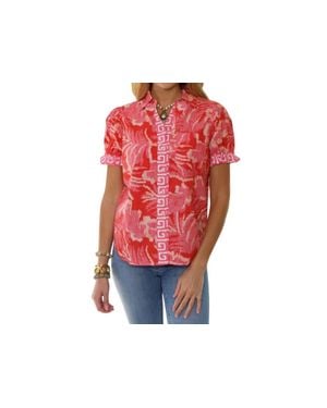Just Darviny Dar Button Front Shirt - Red