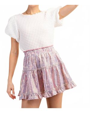 Kori Sequin Lined Mini Skirt - White