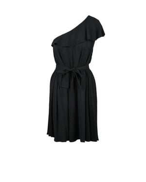 ARMANI EXCHANGE Viscose Ruffled One-Shoulder Dress - Black