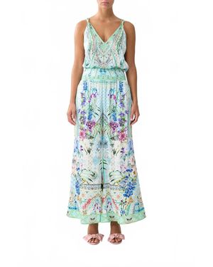 CAMILLA Shirred Waist Pants - Blue