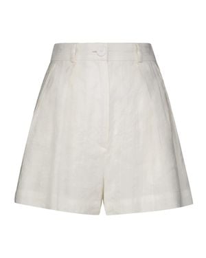 Matthew Bruch Button Pleated Short - White